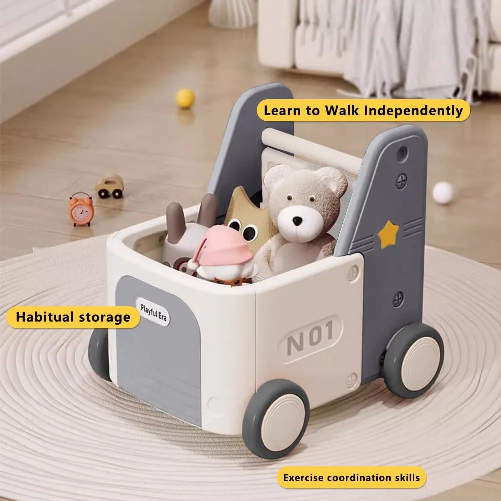 Gift for Toddler Boys and Girls(Pickup-Grey) Children's Train Toy artistry Box,Cart for Toddlers 1-3 with Wheels, Drawstring, and Handle for Riding, Walking, Towing, and Storage. Load Capacity 170LBS Great 