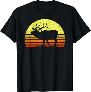 Gift T-Shirt American Elk Hunter Dad Vintage Retro bluster Norway acronym anonymous Sun Bow Hunting 