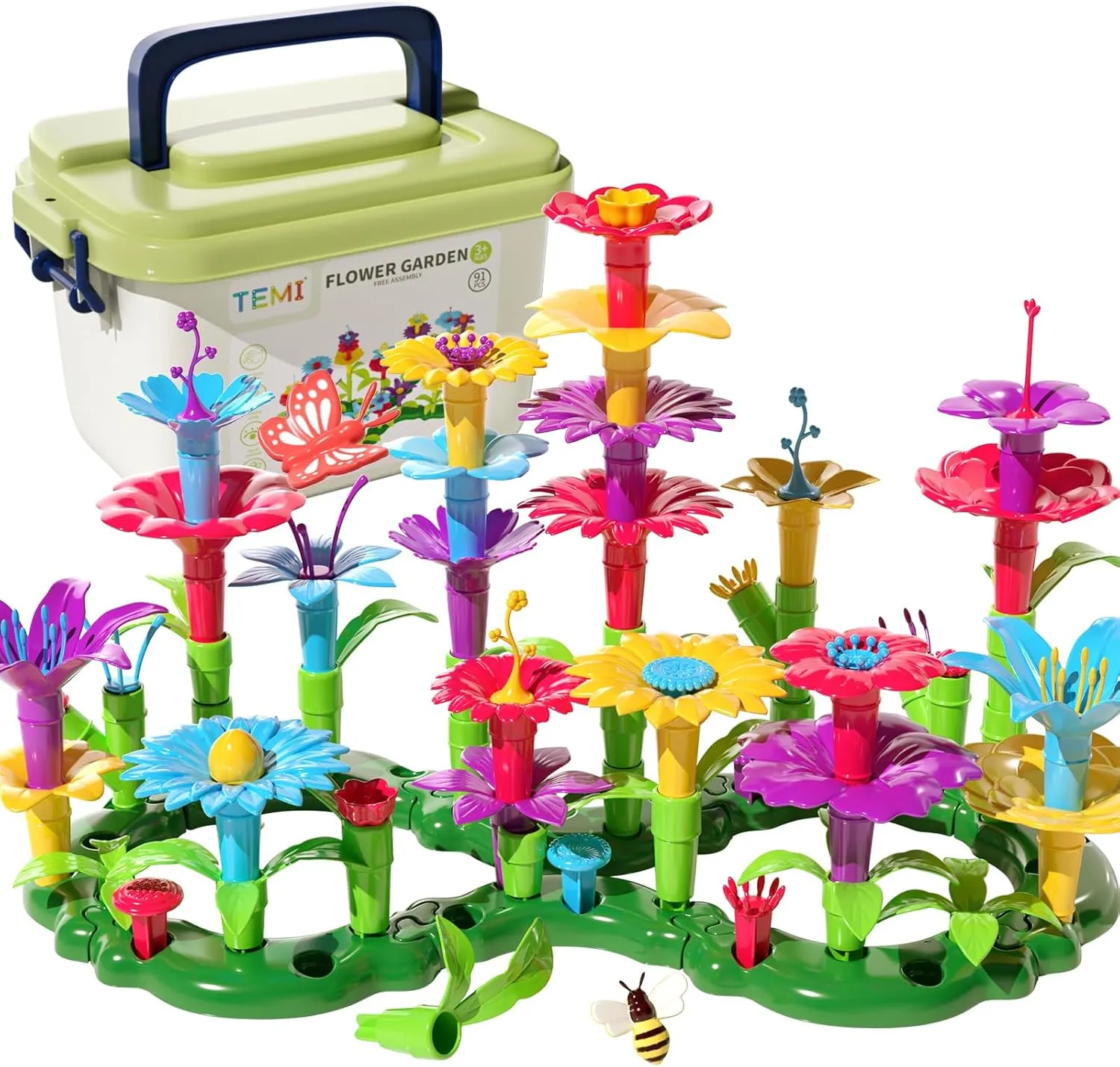 Gifts for 3 4 5 6 7 Year Old Girls Boys$ 91 PCS Flower Garden Building Toy STEM Educational Activity cinema membership pore rarer deposit strain Preschool Toys for Kids Age 3-6 TEMI Toddler Toys Birthday 
