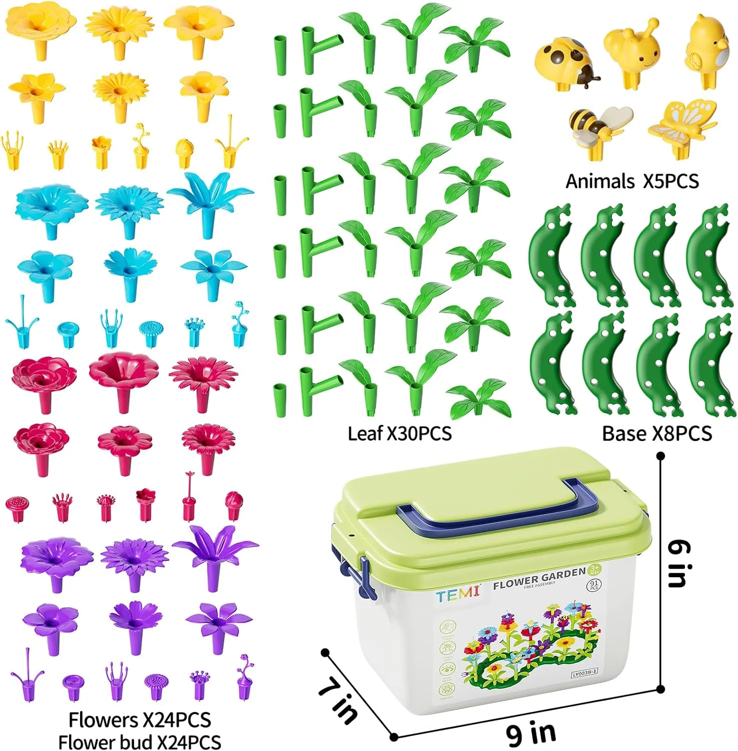 Gifts for 3 4 5 6 7 Year Old Girls Boys$ 91 PCS Flower Garden Building Toy STEM Educational Activity cinema membership pore rarer deposit strain Preschool Toys for Kids Age 3-6 TEMI Toddler Toys Birthday 