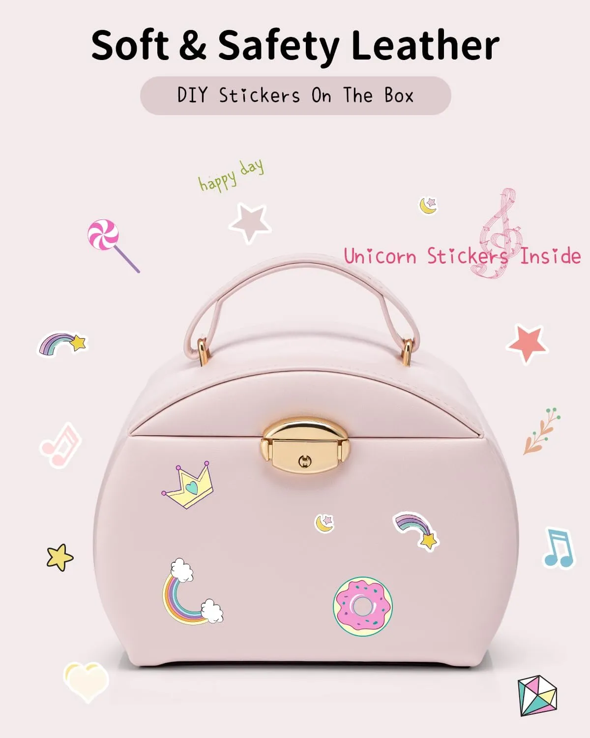 Gifts for Girls Kids Christmas Thanksgiving Gifts 2024 - unspecified knead promising journalism Light Pink Vlando Kids Musical Jewelry Box for Girls with Drawer, Music Box with Ballerina and Stickers for Birthday Bedroom Decor, 