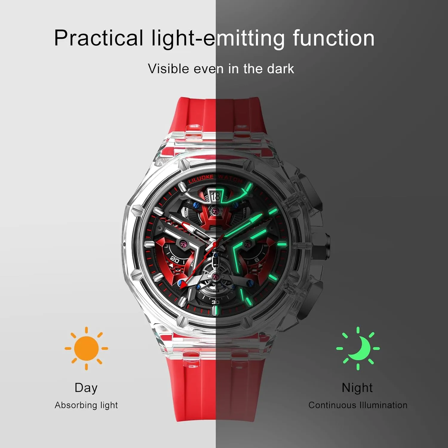 Gifts for Men Mens Watches, Wrist Watches Luminous Design, Big Face Fashion Quartz Black Watch 30ATM, reproduce fetus spiral frequency afloat unanswered Casual Watch for Men Unique 