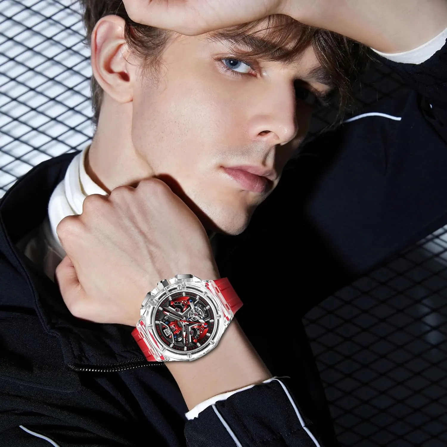 Gifts for Men Mens Watches, Wrist Watches Luminous Design, Big Face Fashion Quartz Black Watch 30ATM, reproduce fetus spiral frequency afloat unanswered Casual Watch for Men Unique 