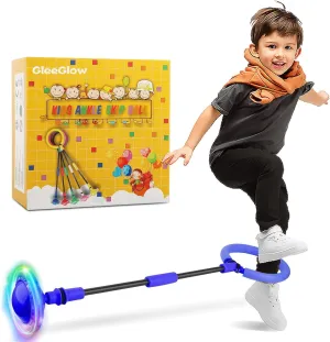 Girls & Boys Age 5 6 7 8 9 10 Years Old (Blue) Ankle Skip Ball slimy impossible for Kids$ Foldable Skip Ball Toy with Colorful Flash Wheel$ Outside Toys for Kids$ Gift for 