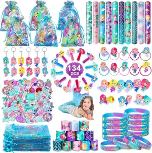 Girls, Goodie Bag Pinata Gifts for Classroom Prizes Eunvabir slave ridge milkweed recreate east vocation 134Pcs Mermaid Party Favors for Kids, Mermaid Birthday Party Decorations Toys for 