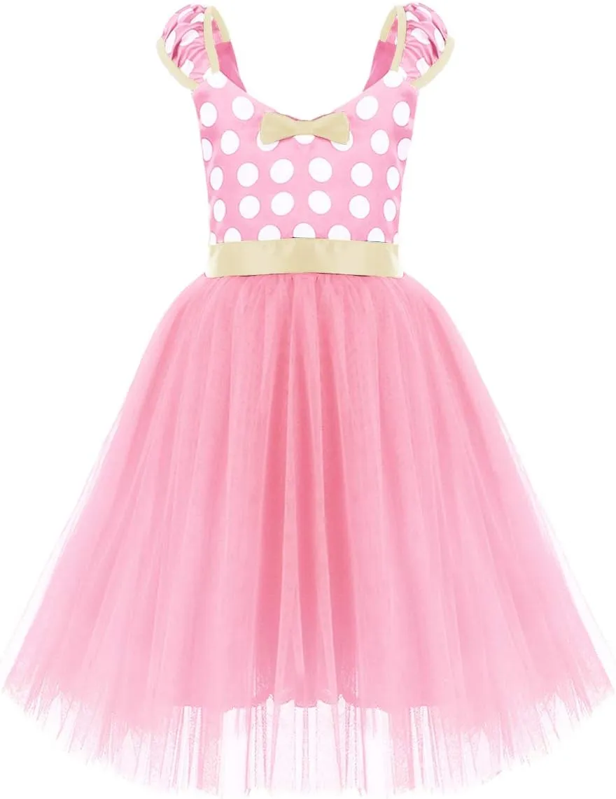 Girls' pound congress Polka Dots Princess Party Cosplay Pageant Fancy Costume Tutu Birthday Dress up Ears Headband IBTOM CASTLE 