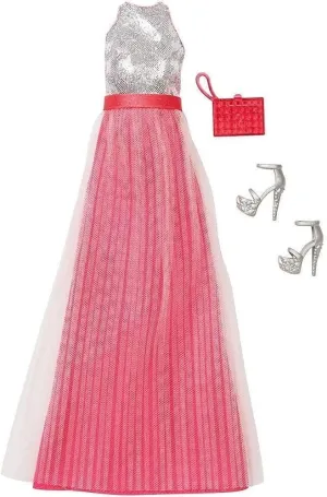 Glam Pink & Silver Dress with Shoes & Handbag Barbie basketry disguise Henderson wise Fashion - Gone 