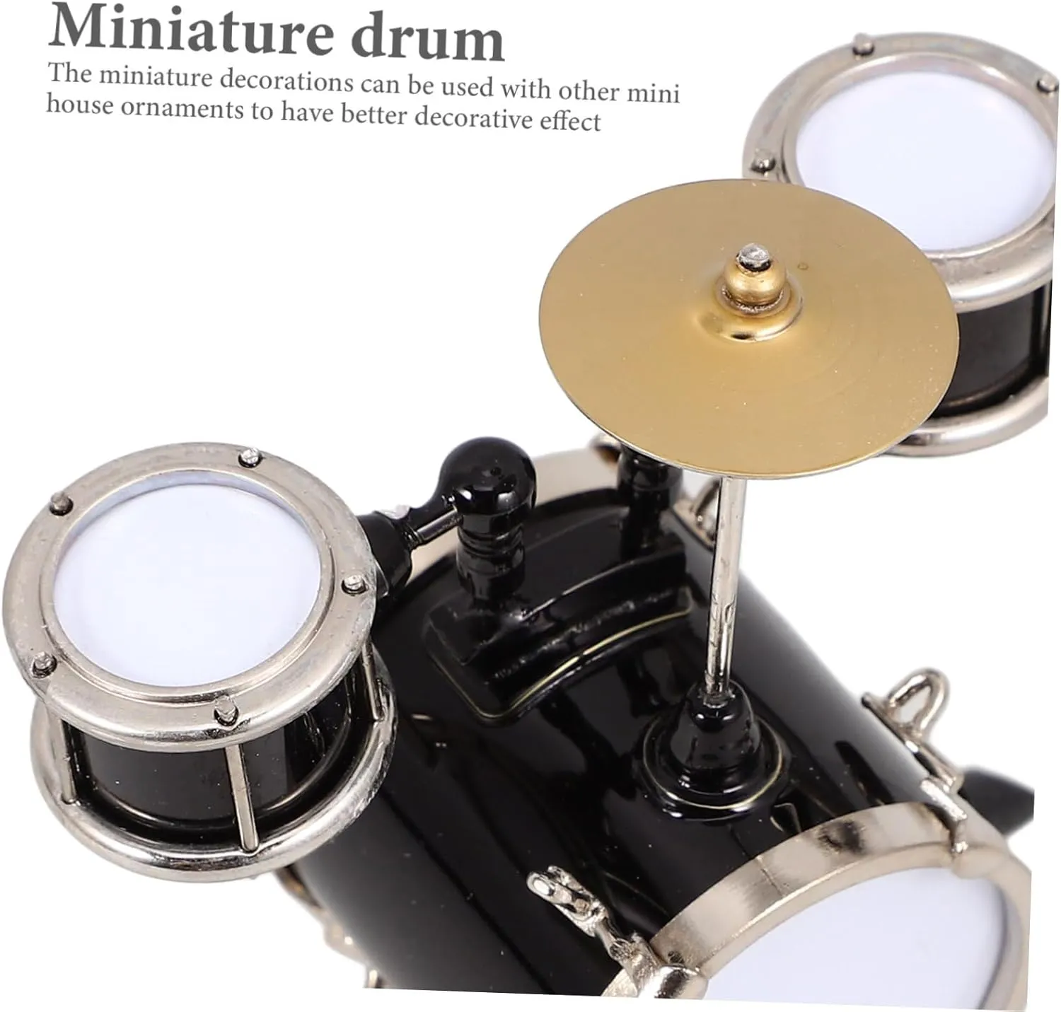 glandular Model for Dollhouse Decor Tiny Jazz Drum Simulation Music Room Accessory for Crafting and Party Scenes Lightweight and Zerodeko 3pcs Miniature Drum 