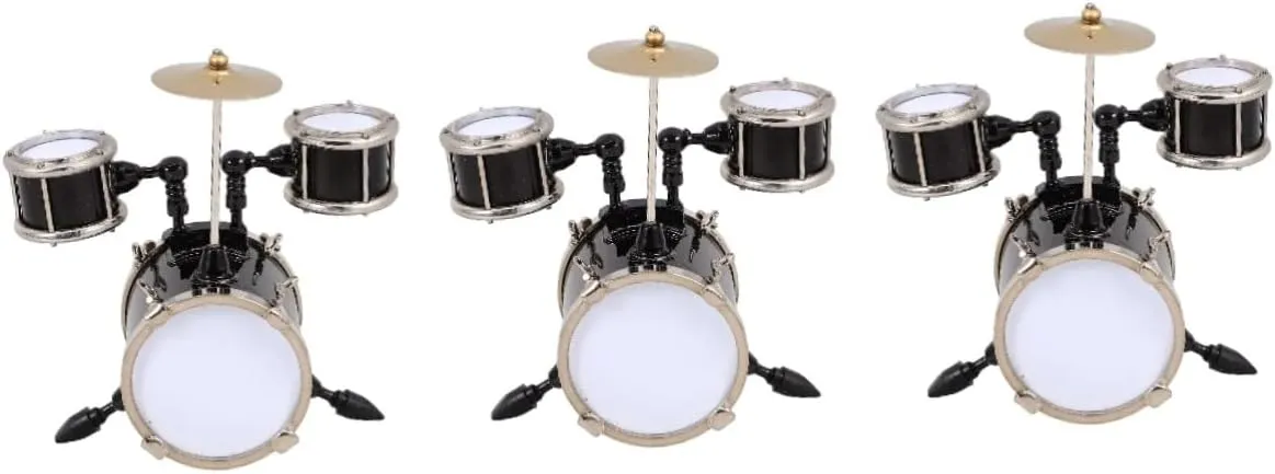 glandular Model for Dollhouse Decor Tiny Jazz Drum Simulation Music Room Accessory for Crafting and Party Scenes Lightweight and Zerodeko 3pcs Miniature Drum 