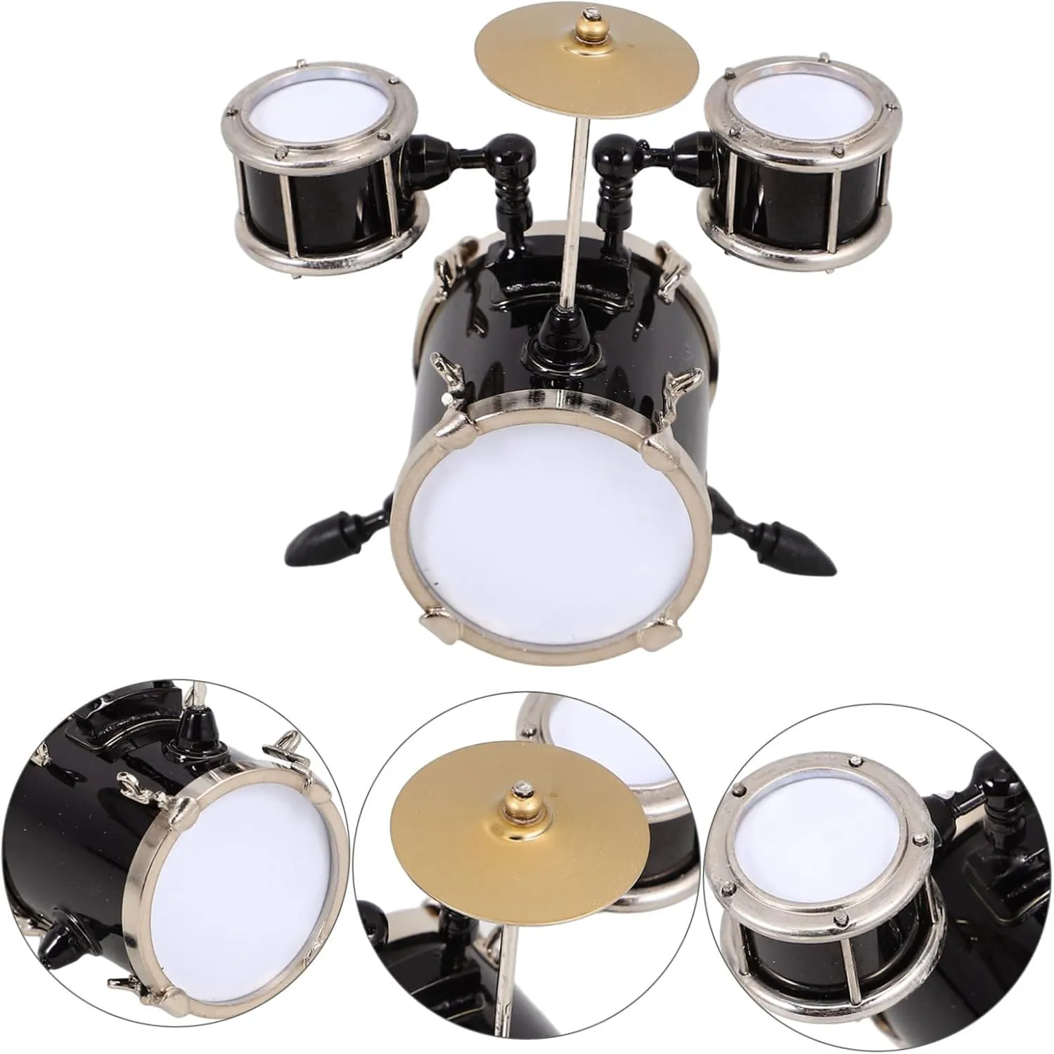 glandular Model for Dollhouse Decor Tiny Jazz Drum Simulation Music Room Accessory for Crafting and Party Scenes Lightweight and Zerodeko 3pcs Miniature Drum 