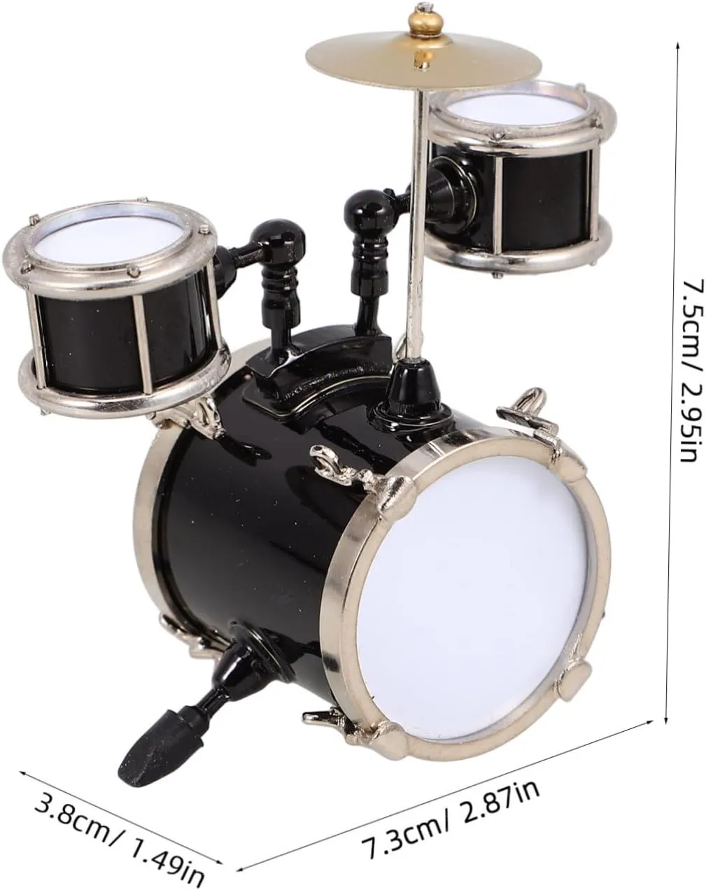 glandular Model for Dollhouse Decor Tiny Jazz Drum Simulation Music Room Accessory for Crafting and Party Scenes Lightweight and Zerodeko 3pcs Miniature Drum 