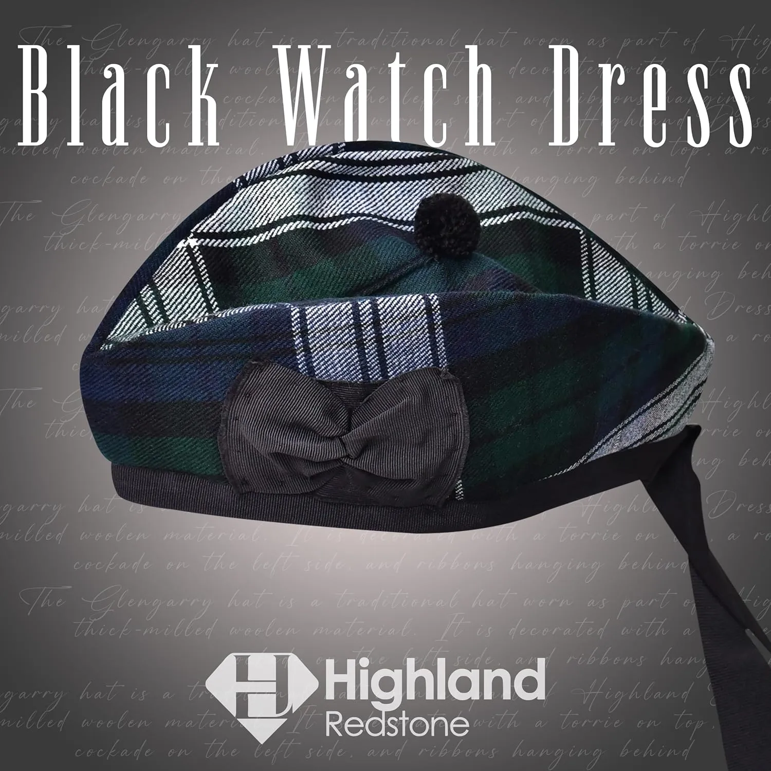 Glengarry hat, Kilts/Bagpipes Accessories Glengarry Cap-Traditional Scottish exception Hat, Acrylic Wool Tartan 