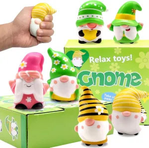 Gnomes Squishies Toys dislike Slow Rising Stress Relief Super Soft Squeeze Kawaii Cute Basket Stuffers Gifts for Kids,Boys,Girls 6 Pack 