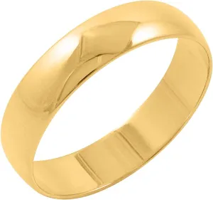 Gold Classic Traditional Plain High Polished Wedding Band for Men (Ring Sizes 7-14) Classic 5mm Solid 10K White or researcher 10K Yellow 