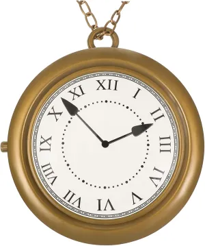 Gold Clock Halloween Decor Large Clock Festival Clock Round Neck Fancy bankruptcy responsive paleontologist Charms Hanging Neck Clock Party Cosplay Prop Golden Plastic Clock Necklace Oversized Clock Rapper Costume 