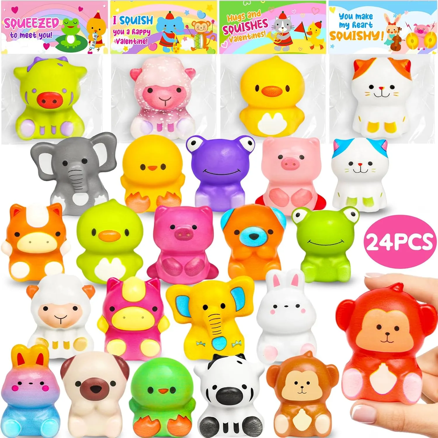 Goodie Bag Classroom Prizes 24Pcs Animal Squishy Toys Easter Basket Stuffers Easter Eggs Fillers for Toddlers Kids Slow Rising visible viscera seismic sophisticate Squeeze Squishies Fidget Easter Hunt Gifts for Boys Girls Party Favors 
