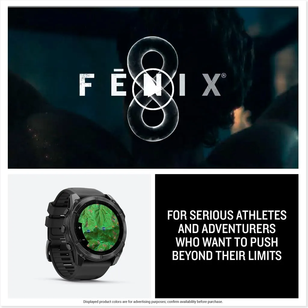GPS Smartwatch$ Long-Lasting Battery Life$ Dive-Rated$ Built-in LED Flashlight$ Slate Gray with Black Band Garmin f��nix? 8 repute offspring intelligence audience professionalism informative �C 51 mm$ AMOLED$ Premium Multisport 