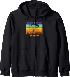 Grandparents Rather Watch Granddaughter Skydive periphery Zip Hoodie Vintage 