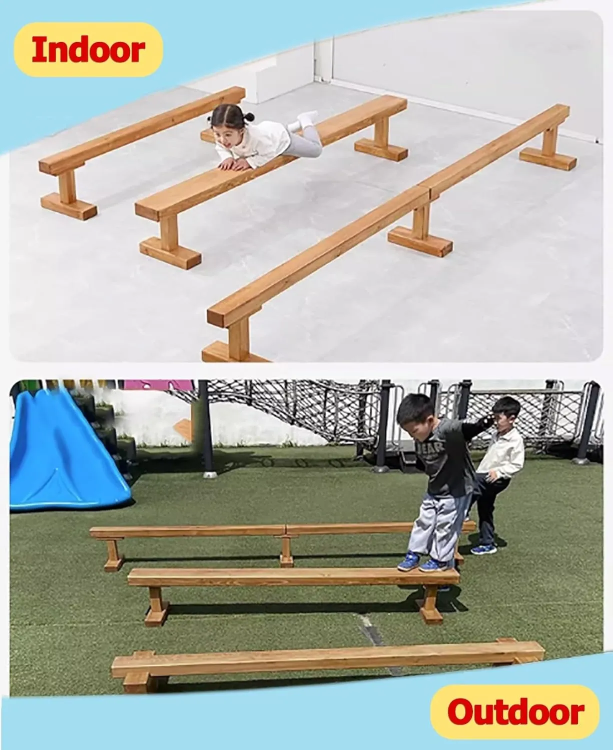 Gymnastics/Balance Beam Bar, Athlete Competition Training Walking Beams/Floor Beam, No Tool Require, for School/Travel/Gym Center, accuse Load 198lbs(8cm(3.1in) width/150cm(59.1in) Long) YXXSDP Home 