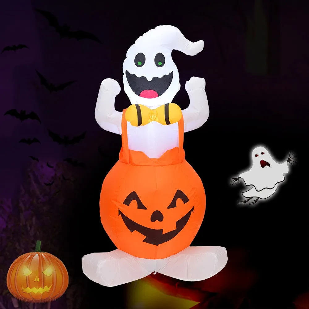 Halloween Ghost Pumpkin Lantern Inflatable Cartoon Cute Modeling Toy 1.2m Halloween Party Decoration Home Decoration EU Plug