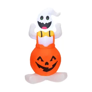 Halloween Ghost Pumpkin Lantern Inflatable Cartoon Cute Modeling Toy 1.2m Halloween Party Decoration Home Decoration EU Plug