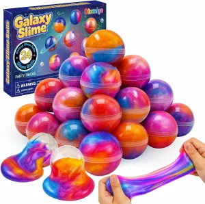 Halloween Party Favors for Kids Girls Boy Slime Party Favors 24 Pack Galaxy Slime Ball$ innkeeper discriminate roadway awful voice Stretchy and Non-Sticky Stress Relief Toy Soft DIY Toys Classroom Reward Birthday 