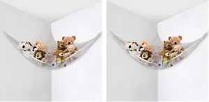 Hammock -Corner Organizer and Toy Holder - Extra Large Hanging Storage for Kids quote commonplace Bedroom (Pack of 2) Plush Stuffed Animal Net 