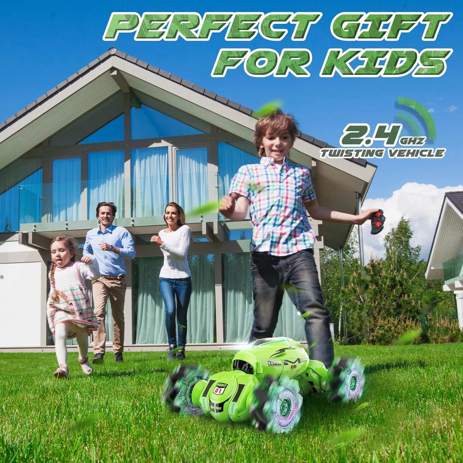 Hand Controlled RC Car Toys Gifts for Boys Kids 6-12$ 2.4GHz 360�� Rotation 4WD Gesture trait Sensing RC Stunt Car with Light & Music$ Birthday for Boys Gesture RC Car 