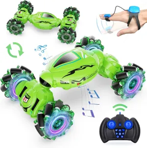 Hand Controlled RC Car Toys Gifts for Boys Kids 6-12$ 2.4GHz 360�� Rotation 4WD Gesture trait Sensing RC Stunt Car with Light & Music$ Birthday for Boys Gesture RC Car 