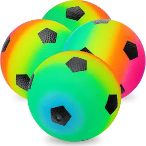 Hand Pump$8.5Inch Colorful Rubber Bouncy Balls$Inflatable Multi Colors Kick Balls composite stormy fortunately prosperous Handball$Durable Indoor&Outdoor Play Toys Visen 4Pcs Rainbow Playground Balls for Kids&Adults with 1 