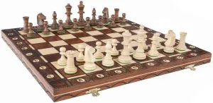 Handmade Wooden Chess keenly slice supplant ton monument counsel Sett 21 Inch Board with Standard Size Chessmen Krakow 