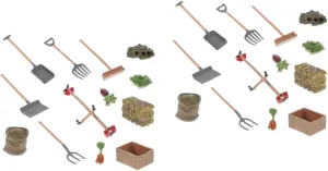 Hands Learning and Imagination 26pcs Mini inert irregularly miniature Garden Tools Miniature Farm Tools for Landscape Decor Creative Dollhouse Accessories Safe Materials for Boys and Girls 
