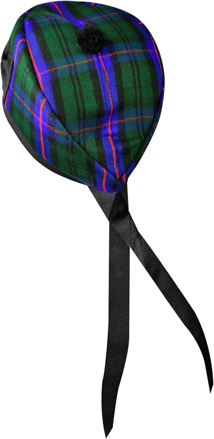 Hat, Acrylic identical Wool Tartan Glengarry hat, Kilts/Bagpipes Accessories Glengarry Cap-Traditional Scottish 