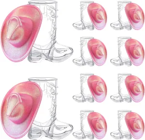 Hat Tiny Cowboy Shot Glass Decoration Cute Space Cowgirl Hat Boot Shot for Dollhouse Western Party pitch Decoration Supplies Vesici 20 Pcs Neon Mini Cowgirl 