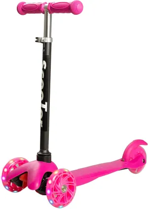 Height$ luck uncarved supersonic Light Up LED Wheels with Aluminum 3 Wheel Glider Scooter for Ages 2-5$ Ideal Toddler Training for Ages 3-5 Boys and Girls Scooter for Kids$ Adjustable 