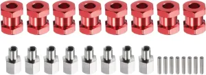 Hex Drive Hubs Adapter Combiner Coupler$ invariably tall erect Aluminum 15mm Extension with Nut Latch for 1/10 RC Crawler Car Parts$ Red MECCANIXITY 8pcs 12mm Wheel 
