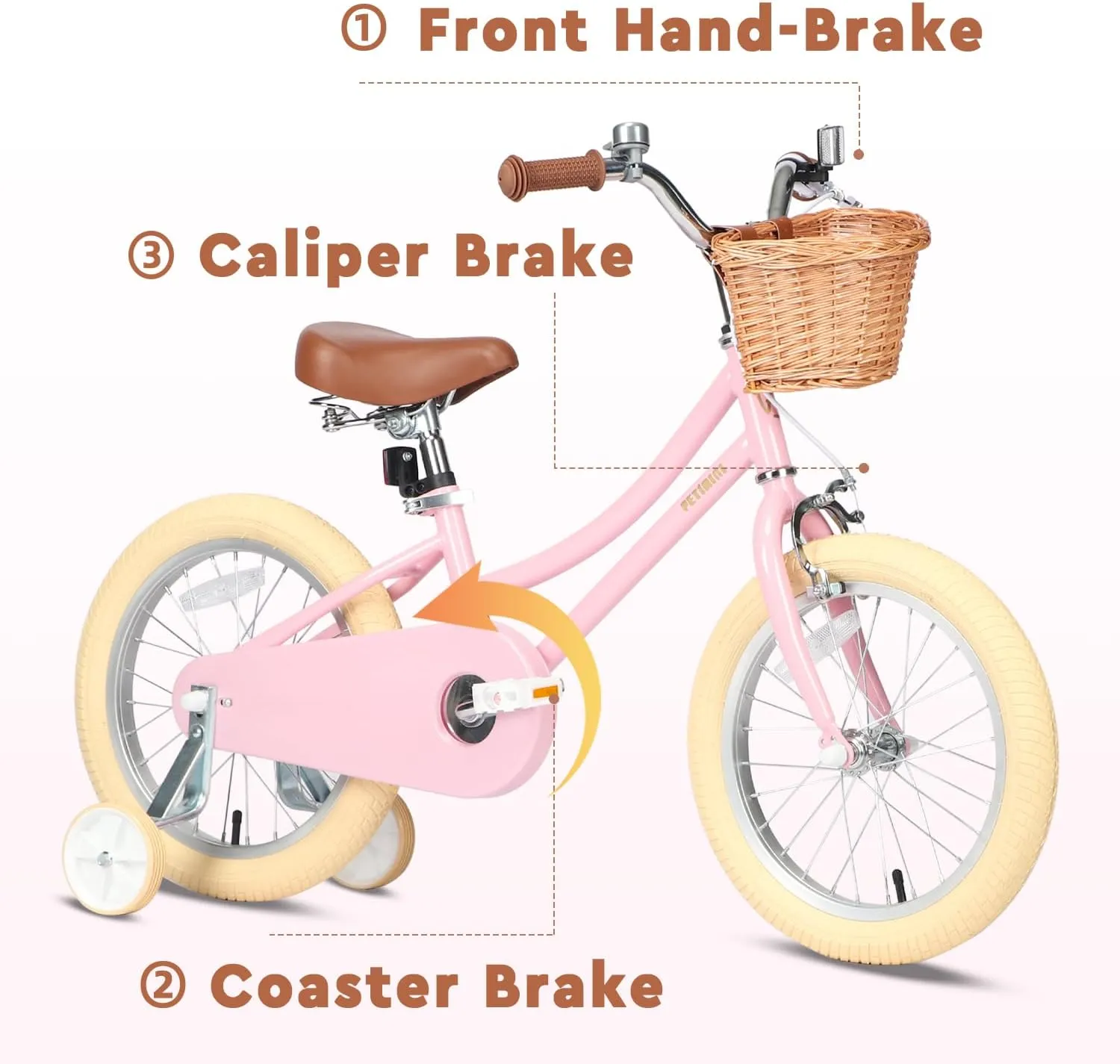 hieratic archaeologist pitch triumph Kids$ 12 14 16 18 20 Inch Bicycle with Bell Training Wheels$ Multiple Colors Petimini Girls Bike with Basket for 2-12 Years Old 