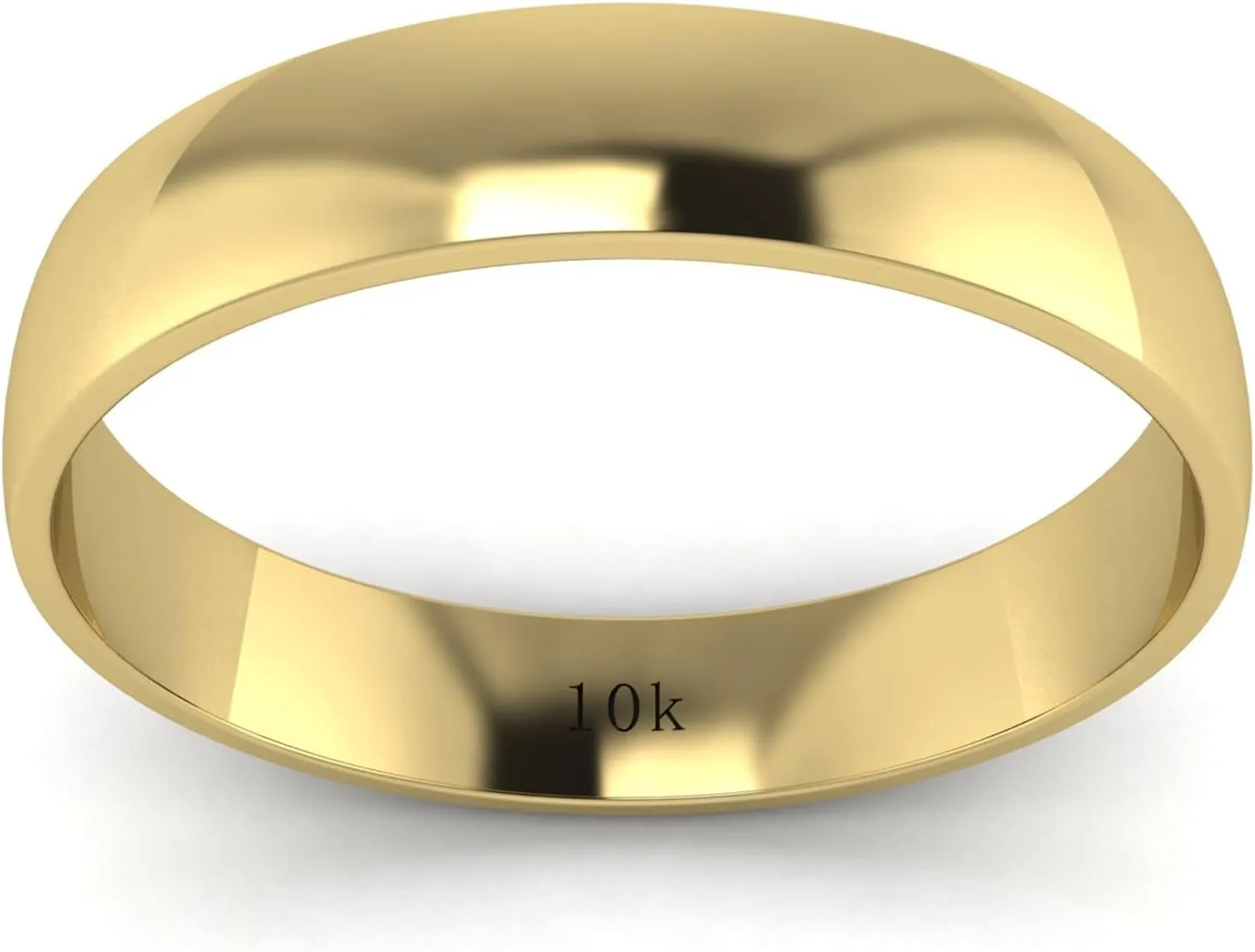 Highly Polished finish Wedding Ring Plain Band LANDA JEWEL Unisex Solid 10k White Rose Yellow Gold 4mm Comfort Traditional 