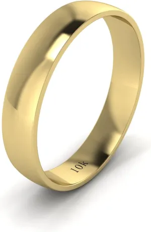 Highly Polished finish Wedding Ring Plain Band LANDA JEWEL Unisex Solid 10k White Rose Yellow Gold 4mm Comfort Traditional 