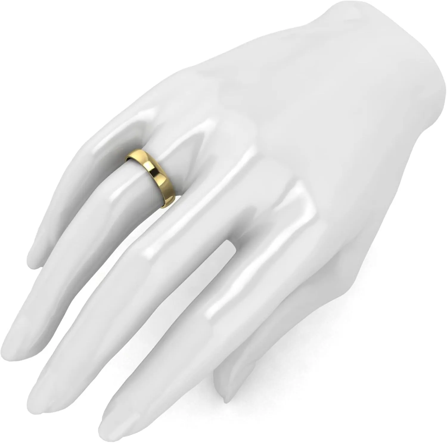 Highly Polished finish Wedding Ring Plain Band LANDA JEWEL Unisex Solid 10k White Rose Yellow Gold 4mm Comfort Traditional 