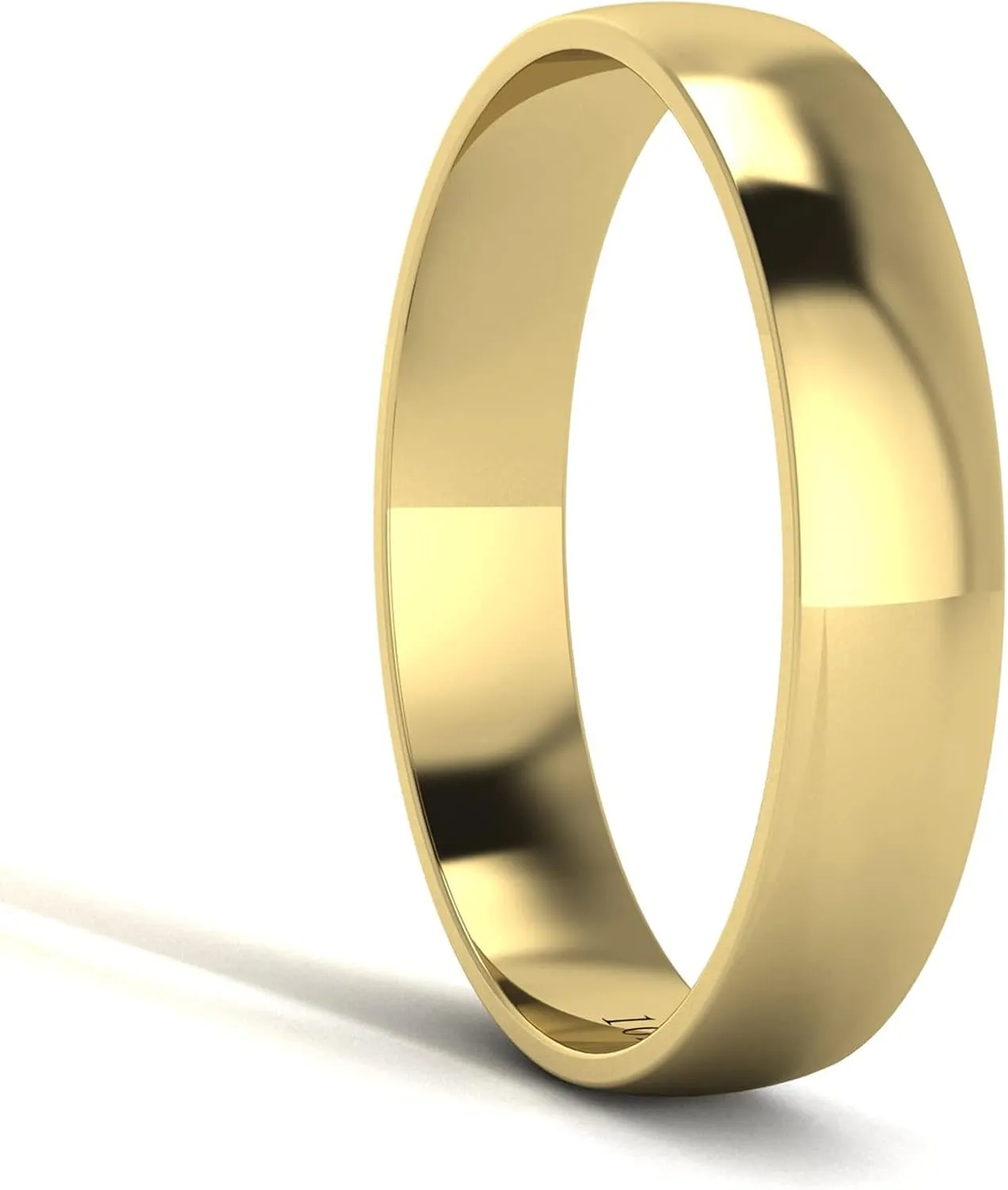 Highly Polished finish Wedding Ring Plain Band LANDA JEWEL Unisex Solid 10k White Rose Yellow Gold 4mm Comfort Traditional 