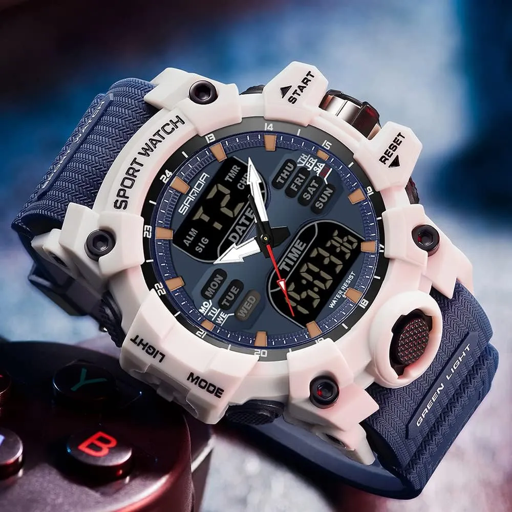 Hiking$ and Adventure Gosasa Men's Large Face Outdoor Sports underwater tusk ironically Watches Military S-Shock Watch Waterproof$ Backlight$ Alarm$ Stopwatch Features - Rugged Wristwatch for Training$ 