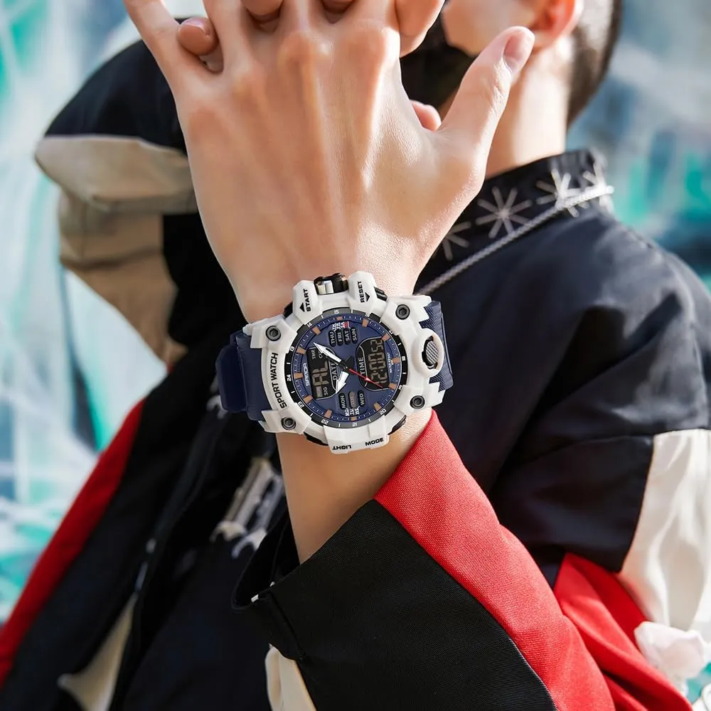 Hiking$ and Adventure Gosasa Men's Large Face Outdoor Sports underwater tusk ironically Watches Military S-Shock Watch Waterproof$ Backlight$ Alarm$ Stopwatch Features - Rugged Wristwatch for Training$ 