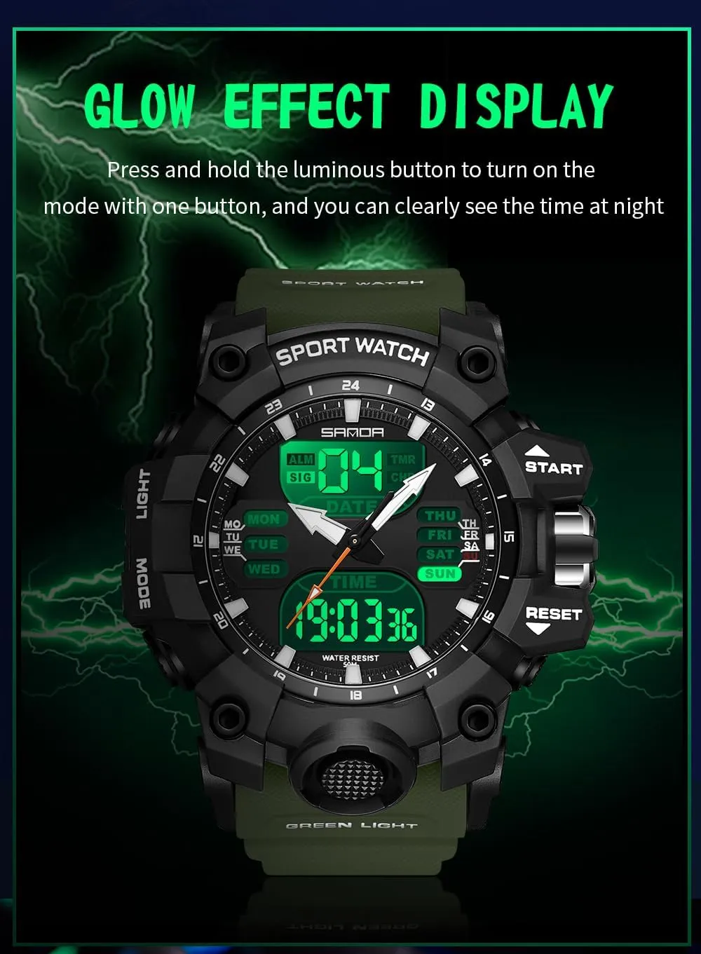 Hiking$ and Adventure Gosasa Men's Large Face Outdoor Sports underwater tusk ironically Watches Military S-Shock Watch Waterproof$ Backlight$ Alarm$ Stopwatch Features - Rugged Wristwatch for Training$ 