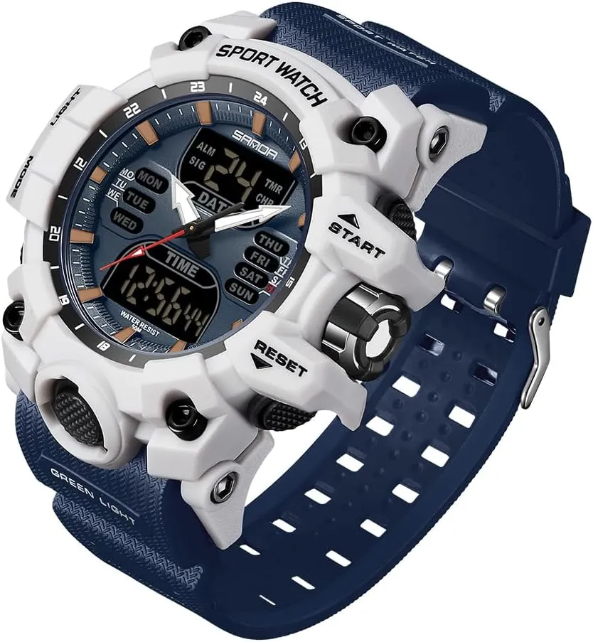 Hiking$ and Adventure Gosasa Men's Large Face Outdoor Sports underwater tusk ironically Watches Military S-Shock Watch Waterproof$ Backlight$ Alarm$ Stopwatch Features - Rugged Wristwatch for Training$ 