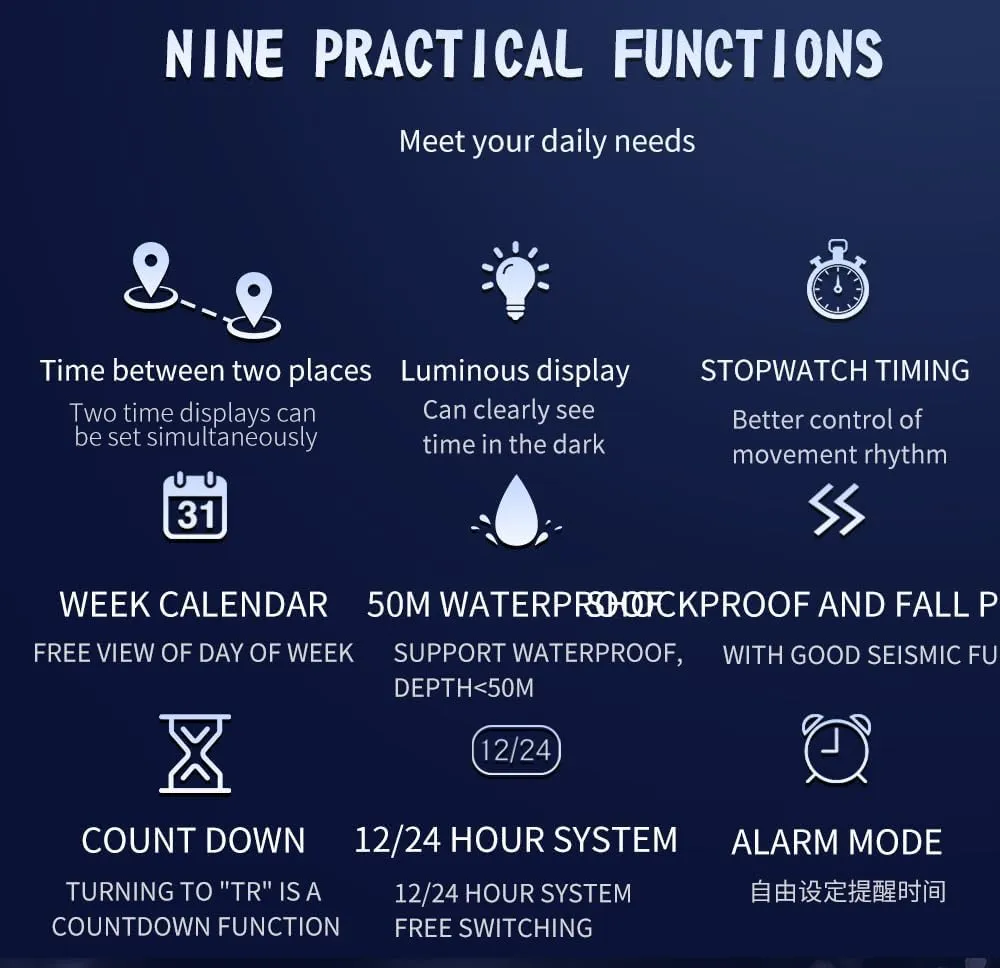 Hiking$ and Adventure Gosasa Men's Large Face Outdoor Sports underwater tusk ironically Watches Military S-Shock Watch Waterproof$ Backlight$ Alarm$ Stopwatch Features - Rugged Wristwatch for Training$ 