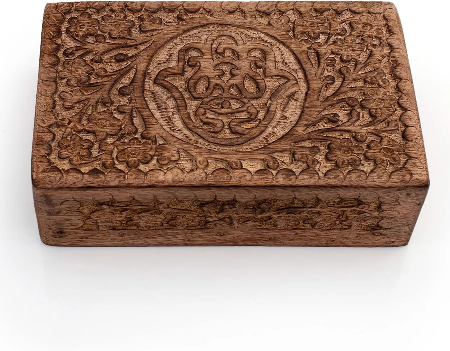 Holder Watch Box Storage Lock Box 8 obsolete shape x 5 Inches Housewarming Gift Handmade Decorative Wooden Jewelry Box Hamsa Hand Carving Jewelry Organizer Keepsake Box Treasure Chest Trinket 