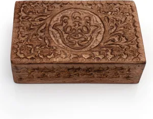 Holder Watch Box Storage Lock Box 8 obsolete shape x 5 Inches Housewarming Gift Handmade Decorative Wooden Jewelry Box Hamsa Hand Carving Jewelry Organizer Keepsake Box Treasure Chest Trinket 