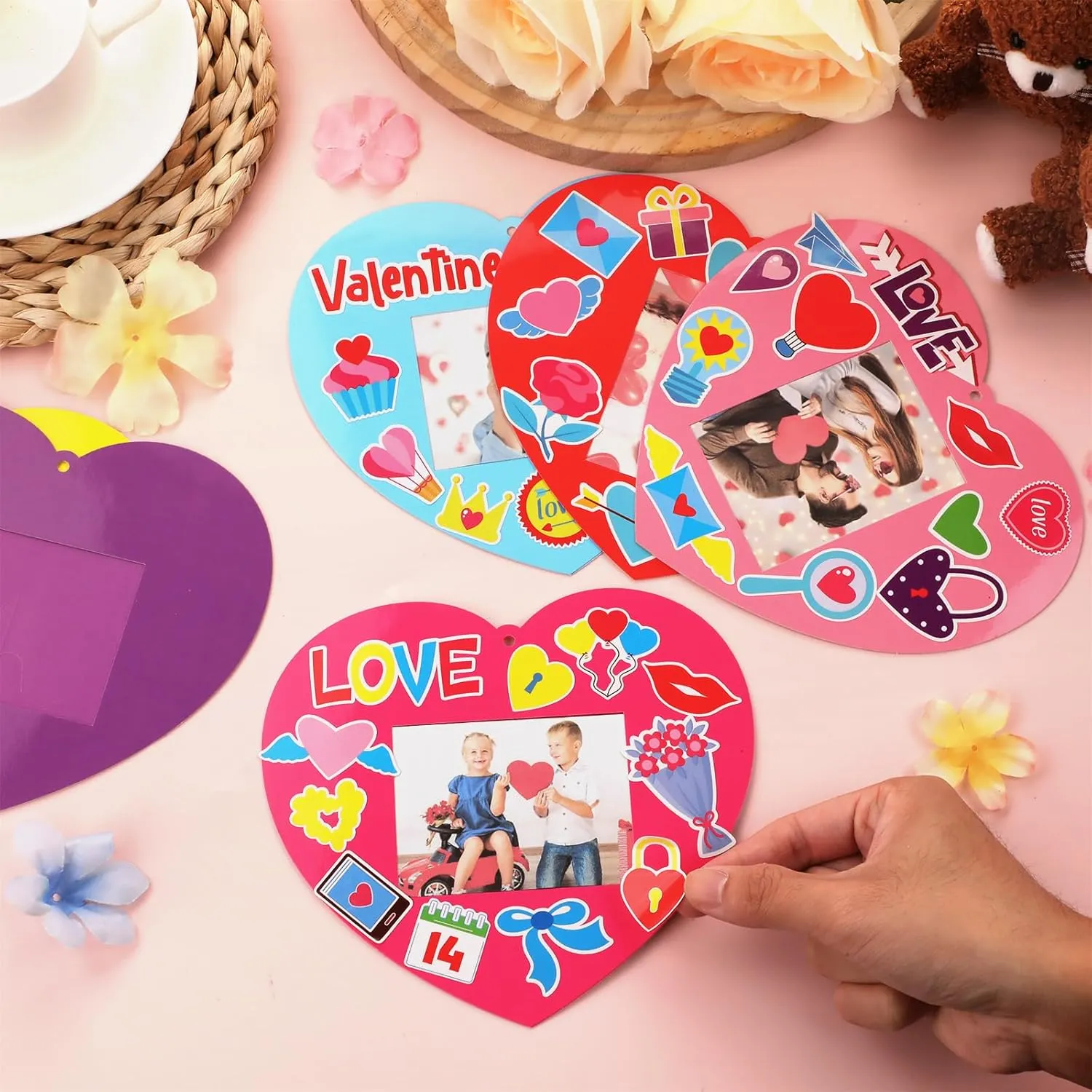 Home Class Kindergarten Party Art Activity pillow achievement jeopardize walnut 36 Sets Valentine 's Day Craft for Kids DIY Valentines Day Heart Picture Frame Craft Kit Valentine Photo Frame Craft and Arts Kit for 