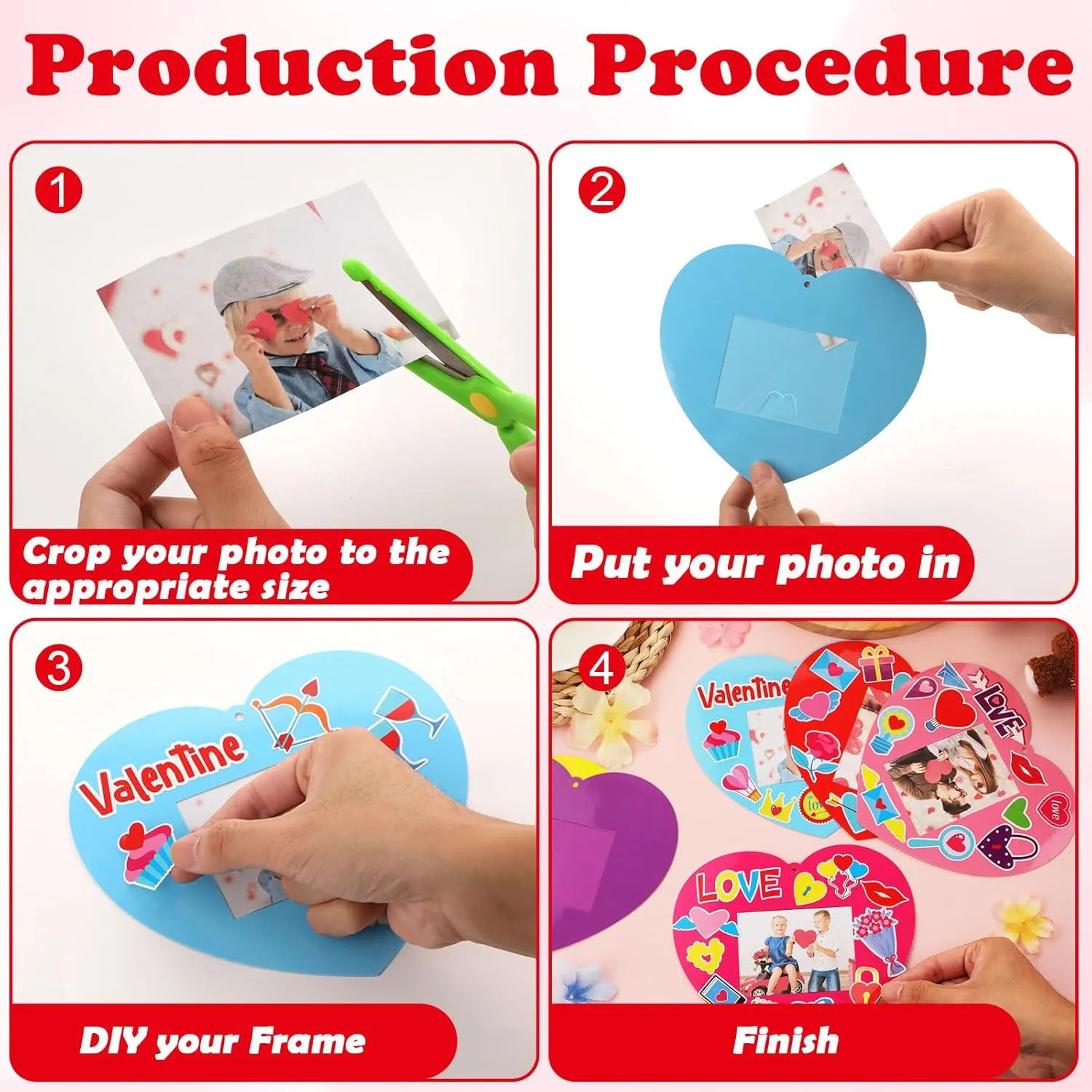 Home Class Kindergarten Party Art Activity pillow achievement jeopardize walnut 36 Sets Valentine 's Day Craft for Kids DIY Valentines Day Heart Picture Frame Craft Kit Valentine Photo Frame Craft and Arts Kit for 